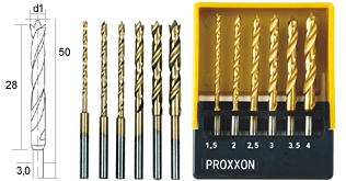 + Dremel Proxxon CNC 0,3-0,6 mm 50  Stück  VHM Hartmetall Bohrer 