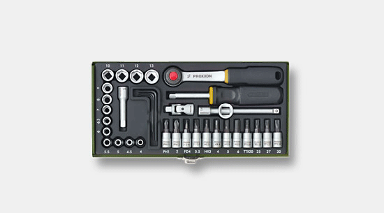 36-piece precision engineer's set with 1/4'' ratchet