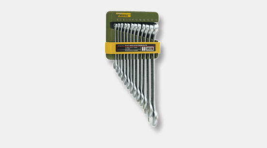 SlimLine combination spanner set including holder